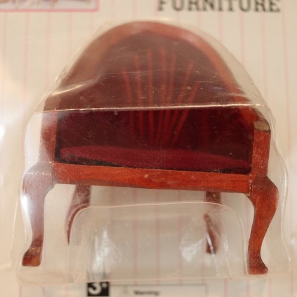 Vintage Pick Ups Dollhouse Furniture Red Chair Miniature Sealed 1980s - Picture 7 of 7